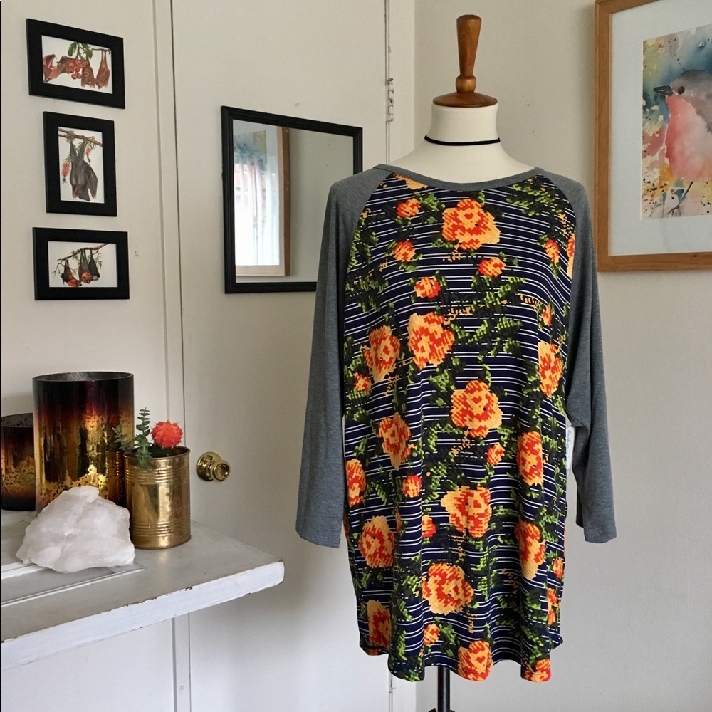 LuLaRoe Randy, floral stripe
